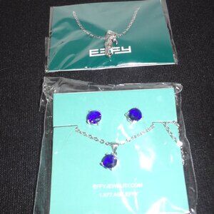 Effy Alligator Necklace with Effy Blue Stone Necklace and Earring Set